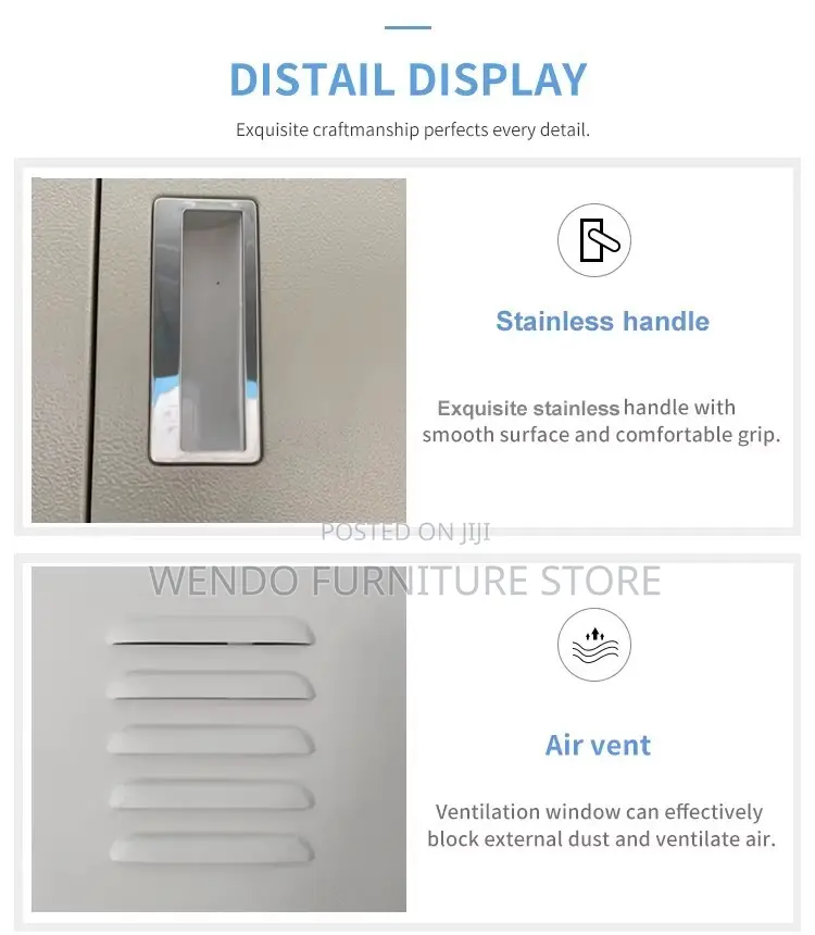 Office Cabinet; Steel Grey White Style Cabinet With 4 Drawers
