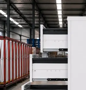 Office Cabinet; Steel Office 4 Drawered Grey Filing Cabinet
