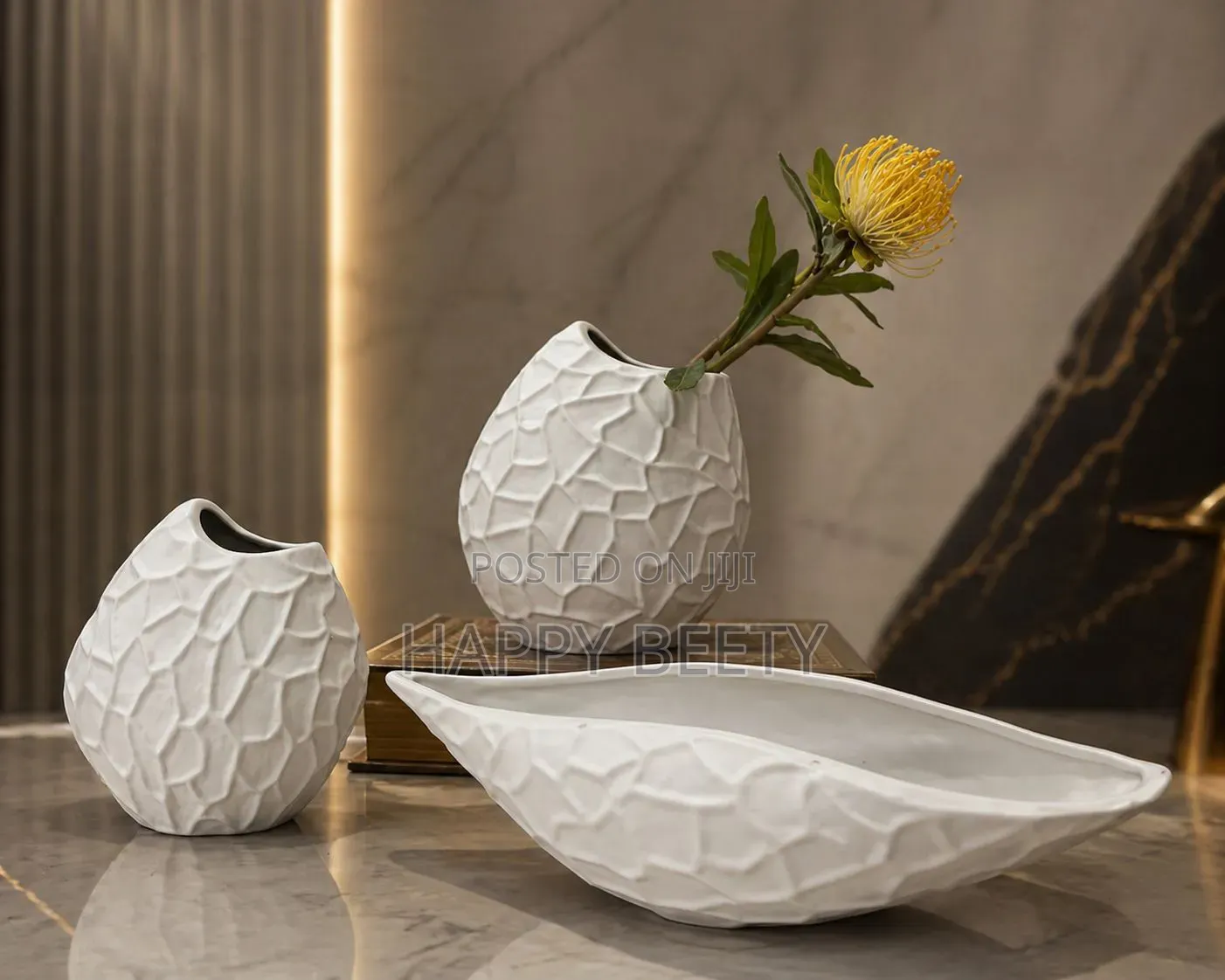White Abstract Sculptural Set (3pcs)