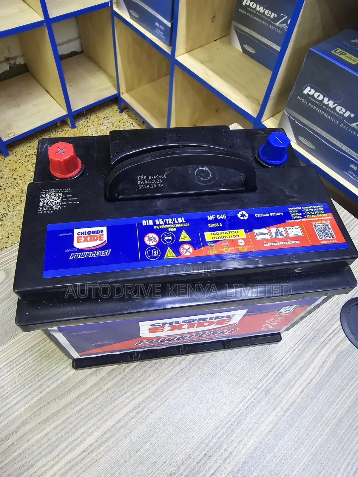 Din55 Chloride Exide Powerlast Battery
