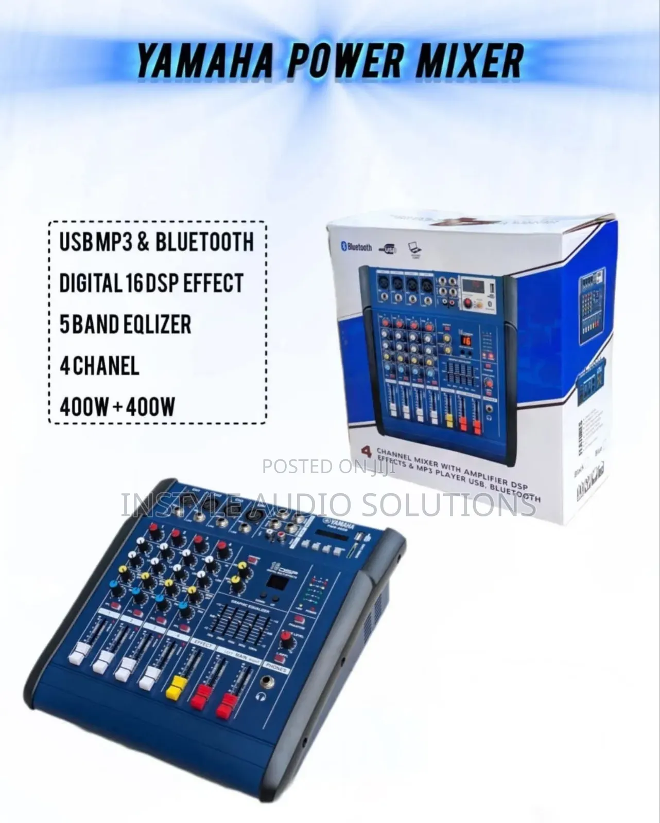 Yamaha 4 Channels Powered Mixer Usb and Bluetooth Enabled 400w X 2
