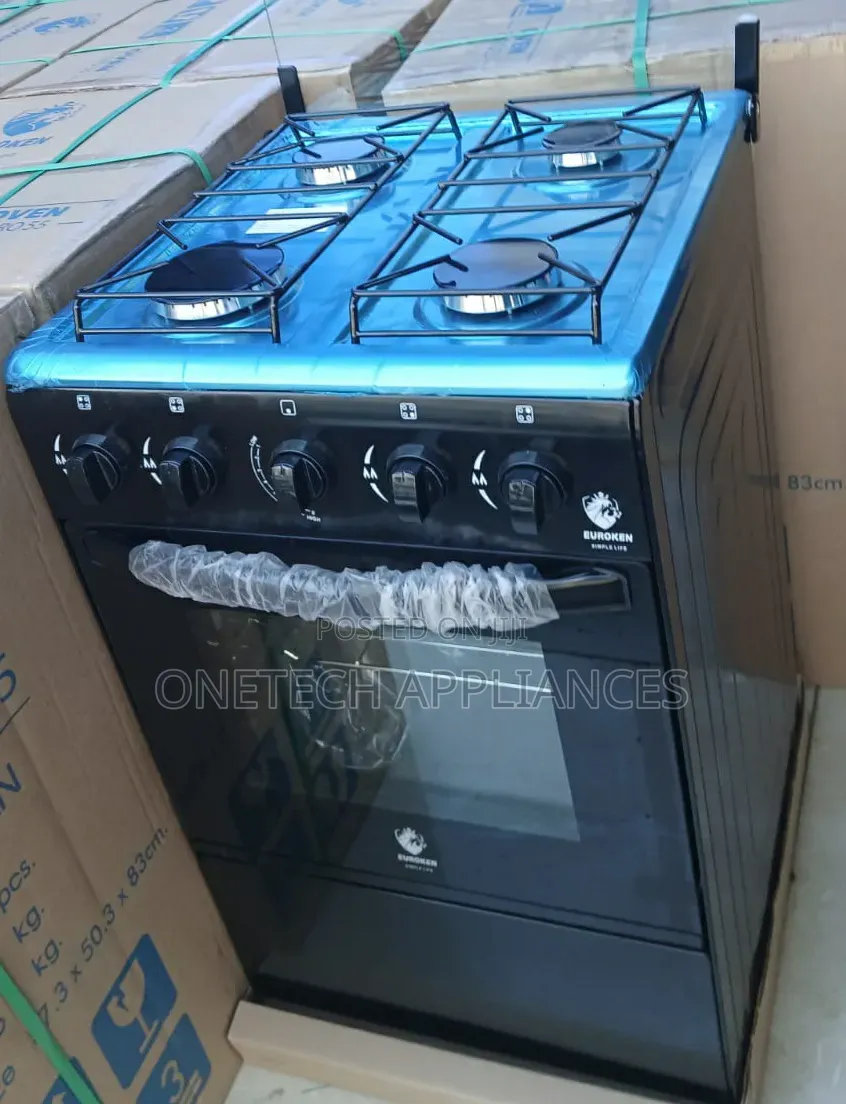 Euroken Free Standing Full Gas Cooker With Gas Oven -Black