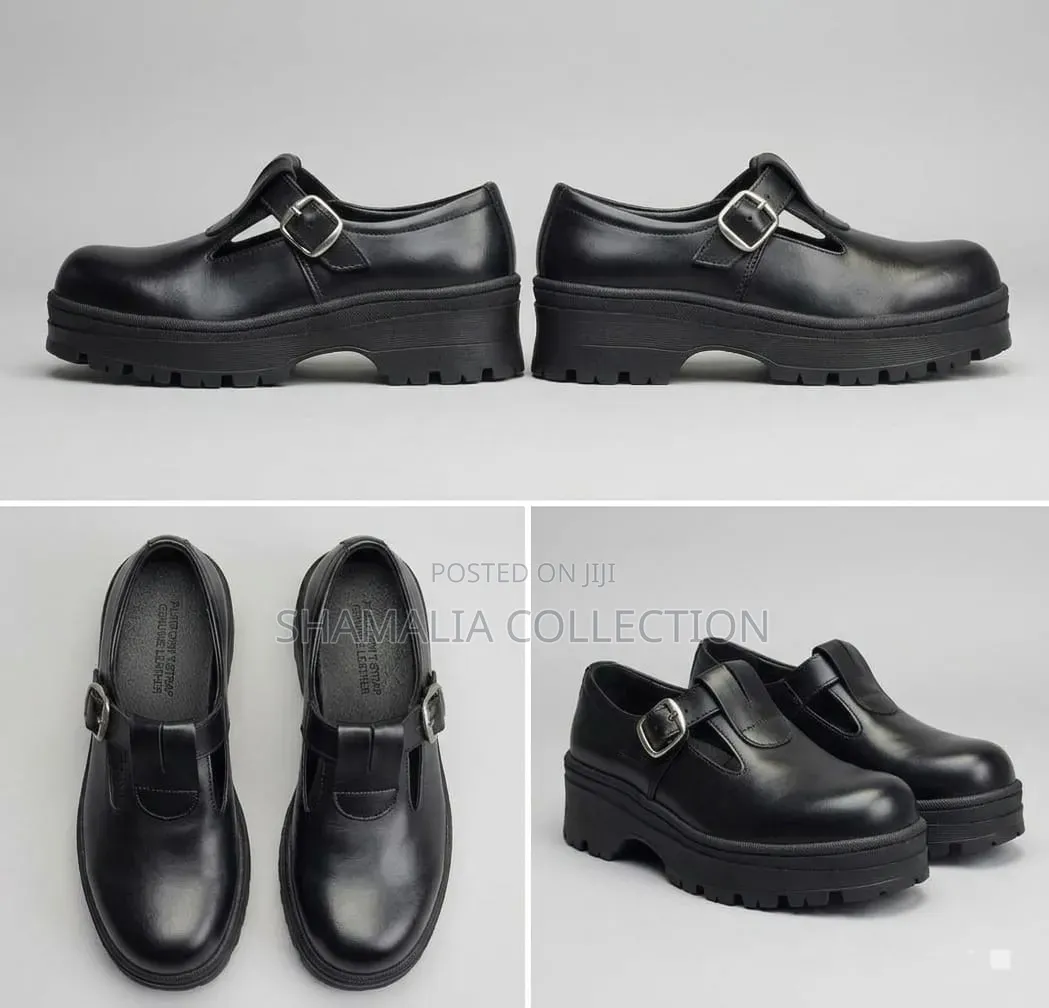Girls’ Black Leather School Shoes – All Sizes Available