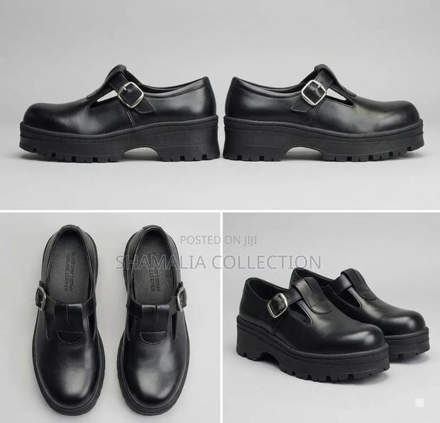 Girls’ Black Leather School Shoes – All Sizes Available - main view