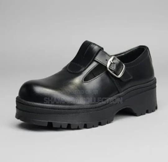 Girls’ Black Leather School Shoes – All Sizes Available - thumbnail 2
