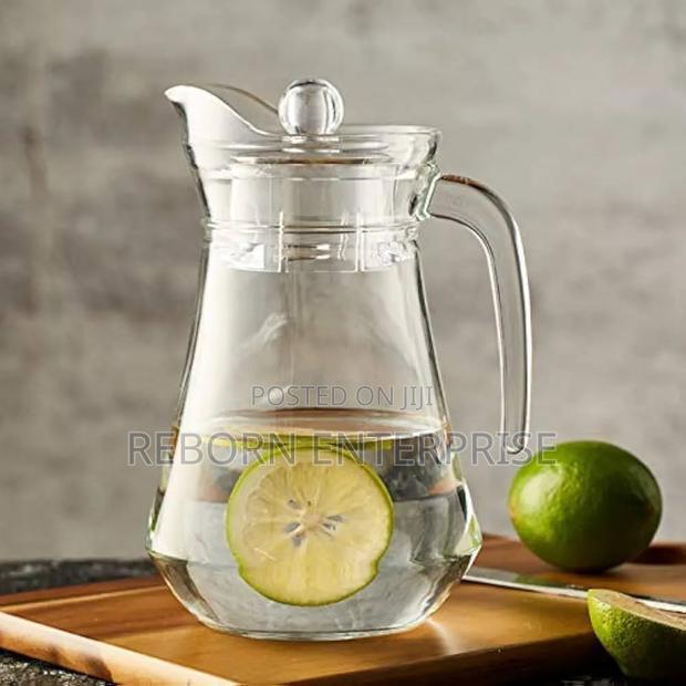 White Glass Jar With Plastic Lid, Milk Jug/Water Jug/Juice