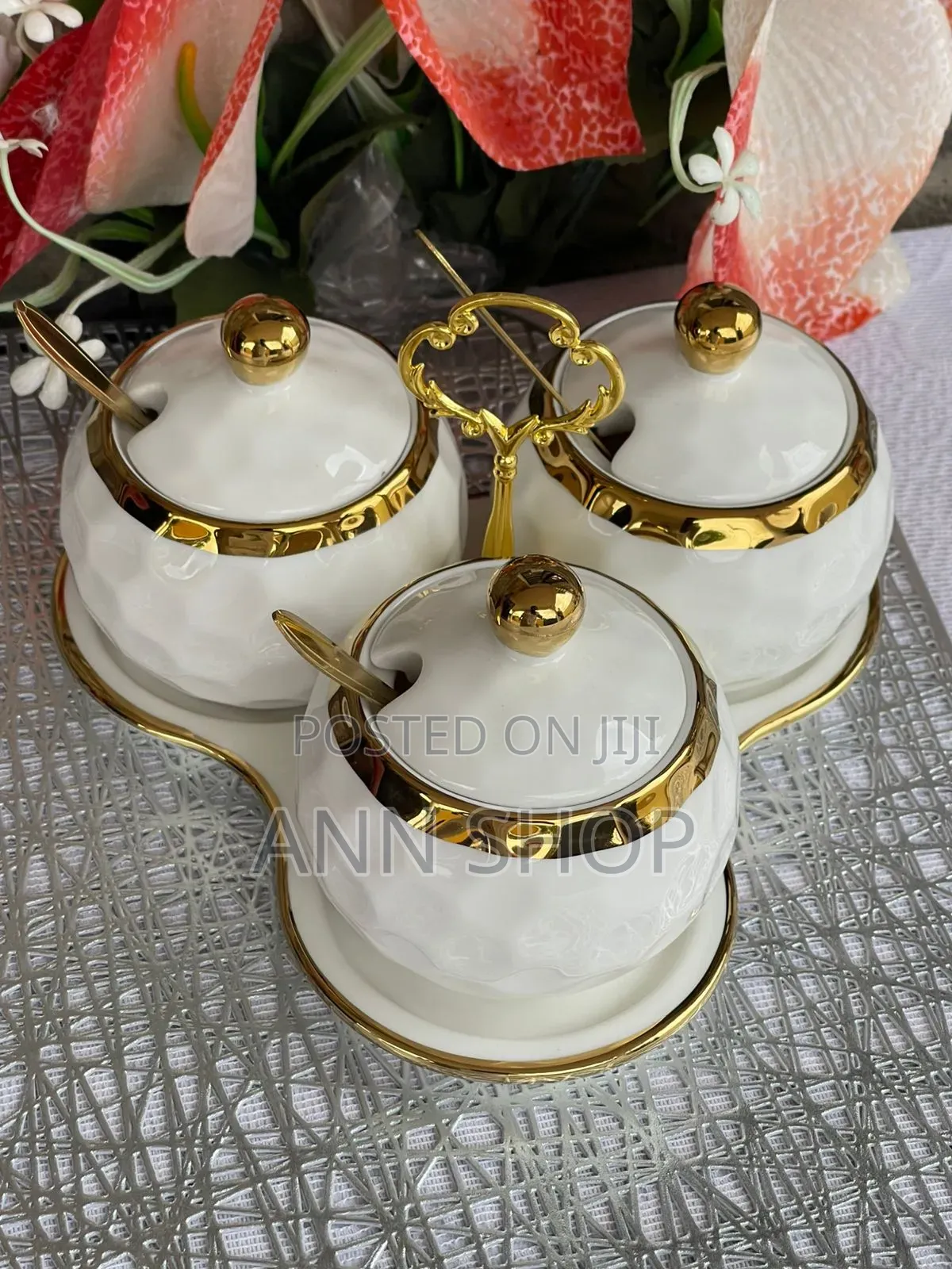 3 Pieces Cerami Sugar Dish