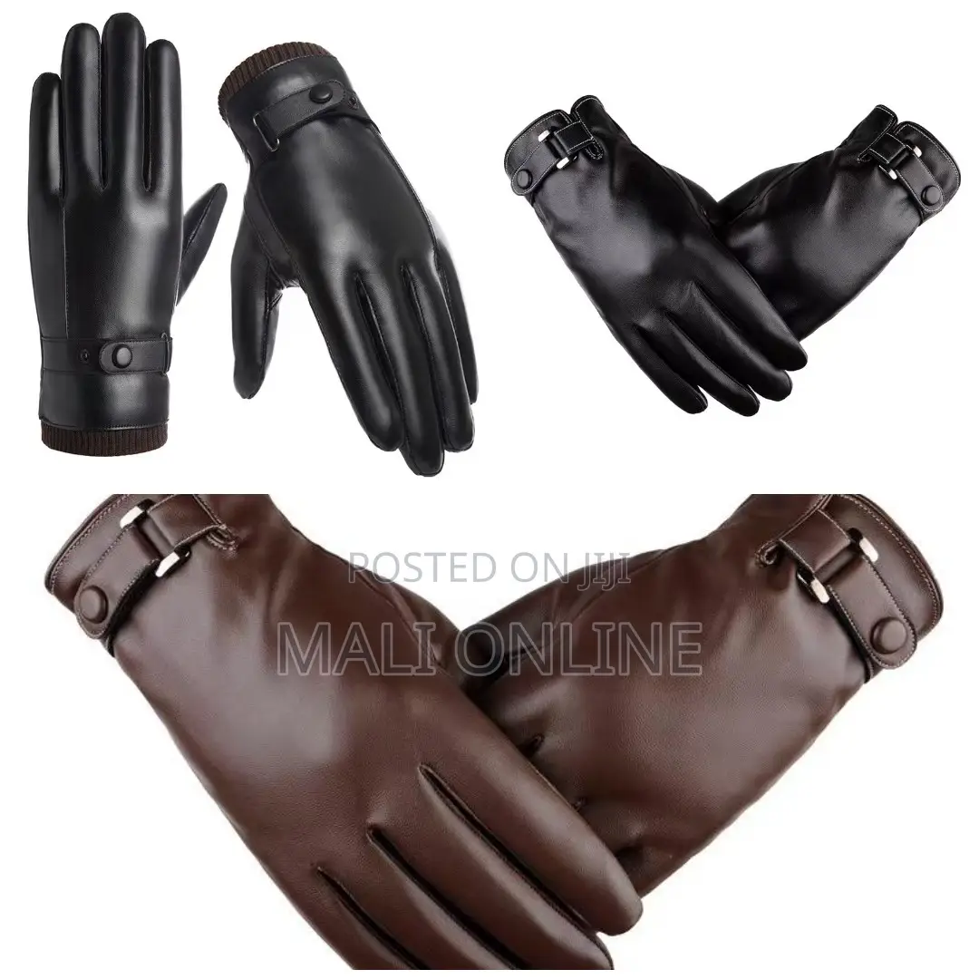 Men Winter Thermal Touchscreen Gloves Warm Faux Leather Windproof Full