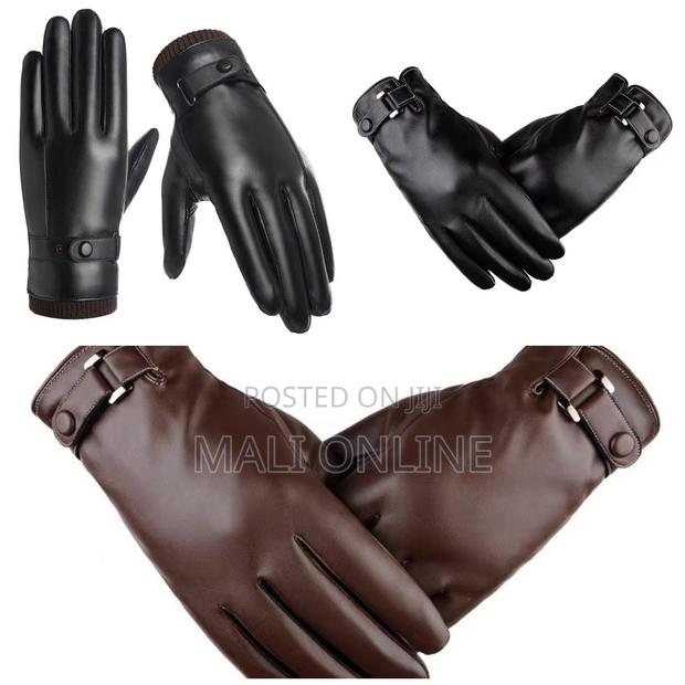 Men Winter Thermal Touchscreen Gloves Warm Faux Leather Windproof Full