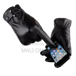 Men Winter Thermal Touchscreen Gloves Warm Faux Leather Windproof Full