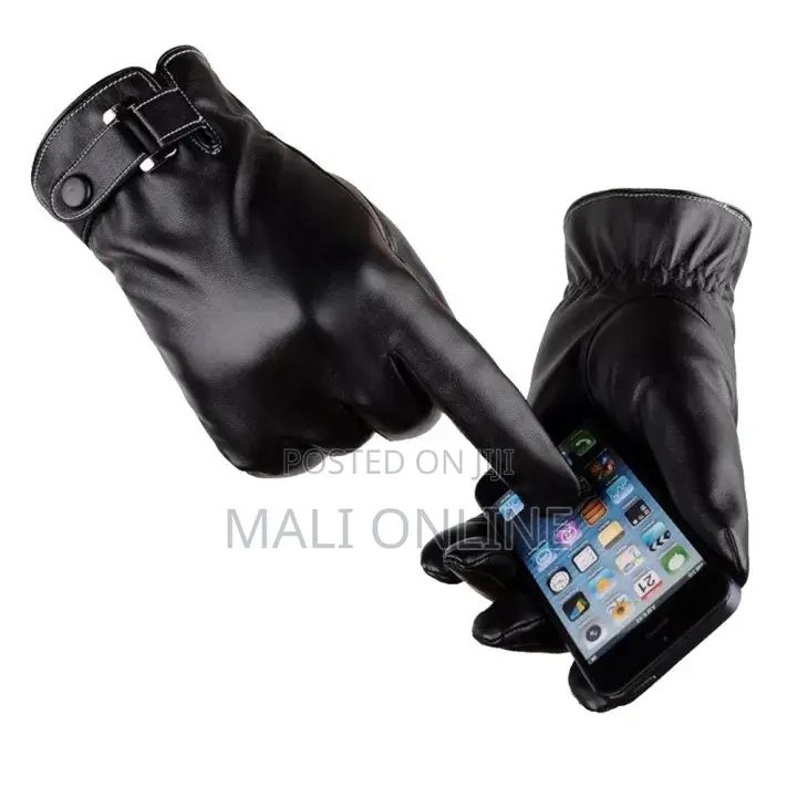 Men Winter Thermal Touchscreen Gloves Warm Faux Leather Windproof Full