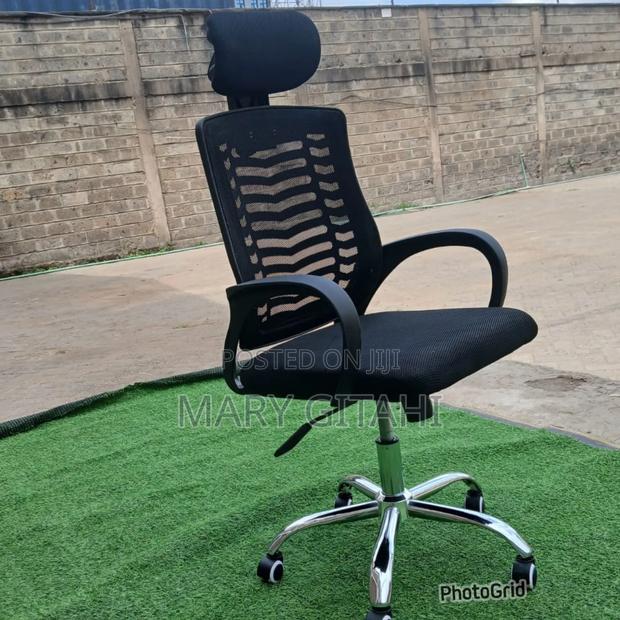 Secretarial Mesh Office Chair With Headrest