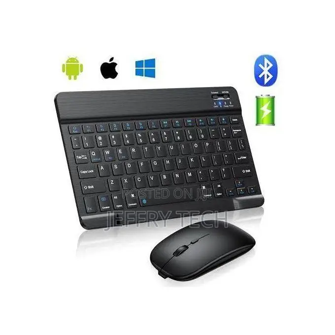 Rechargeable Bluetooth Keyboard and Mouse for iPhones, iPad, Android,