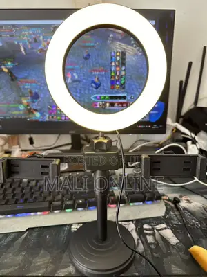 16cm Led Ring Light With Stand Dual Phone Holder Usb Selfie Ring