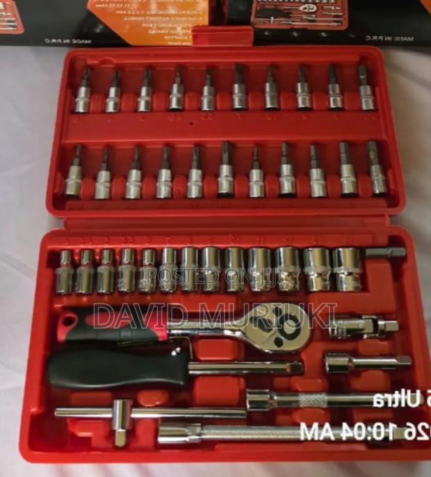 46pcs Chrome Vanadium Socket Bit Tool Kit