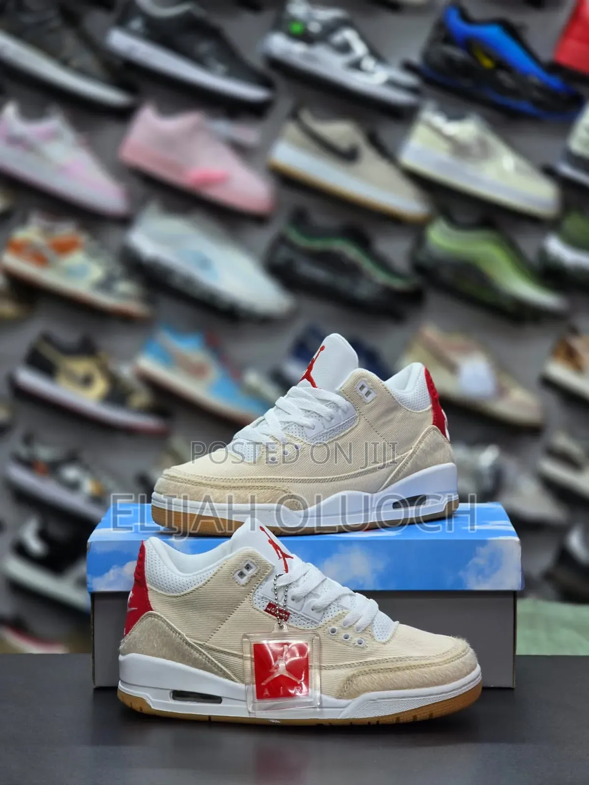 Levi's X Air Jordan 3 Retro "Ecru Denim" Sneakers