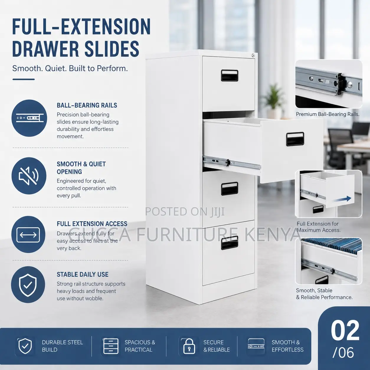 4-Drawer Filling Cabinet.