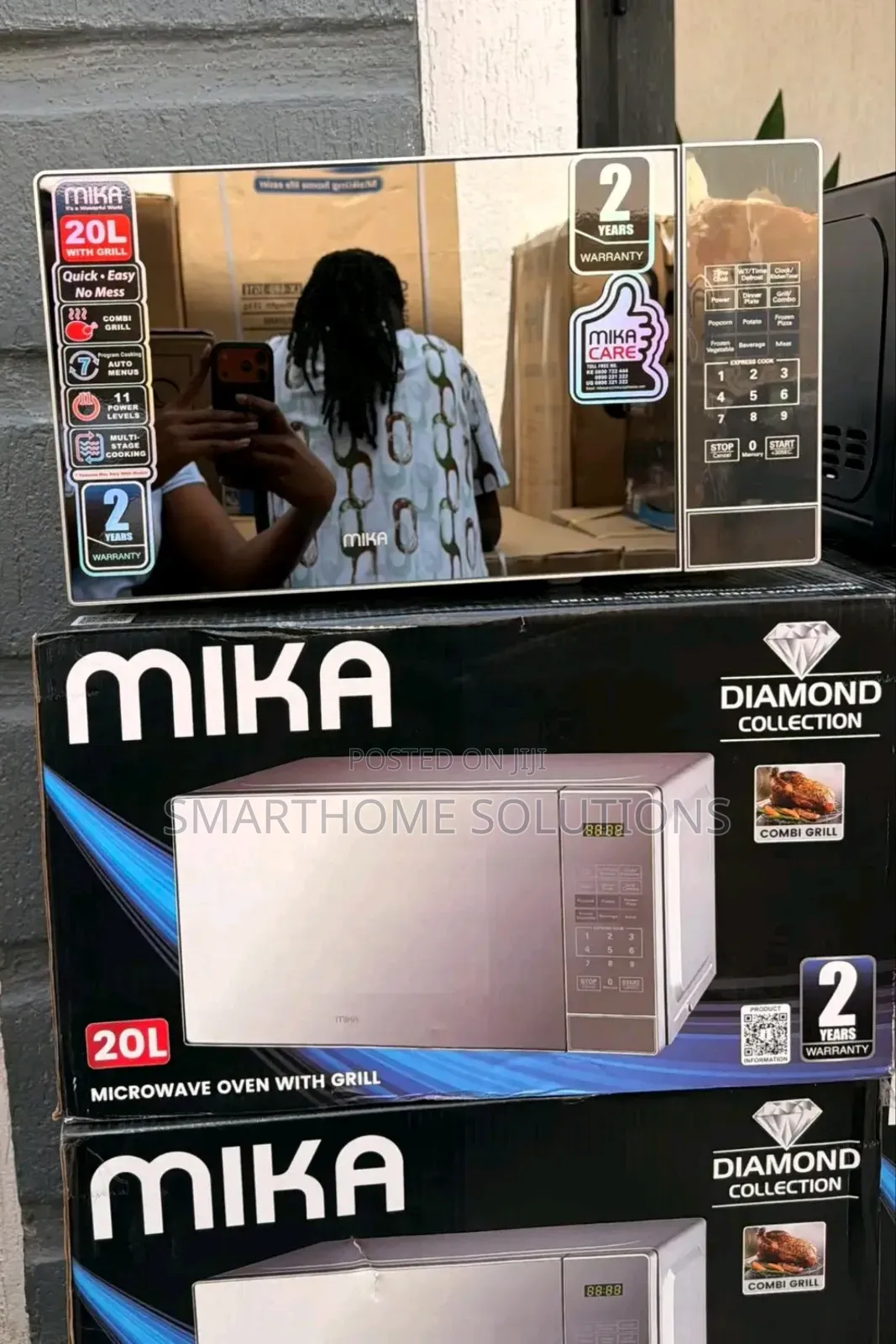 20 L Silver Mika Microwave Oven With Grill