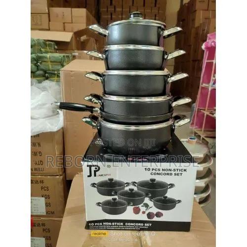 10pcs Non Stick Jamesport Black Cookware Set