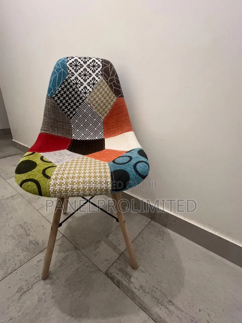 Modern Patchwork Dining Chair –Multicolor Fabric Chair