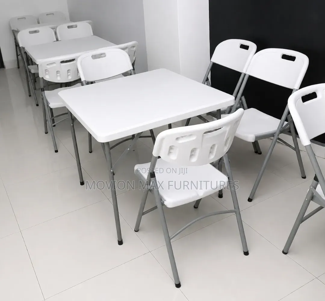 Square Foldable White Table