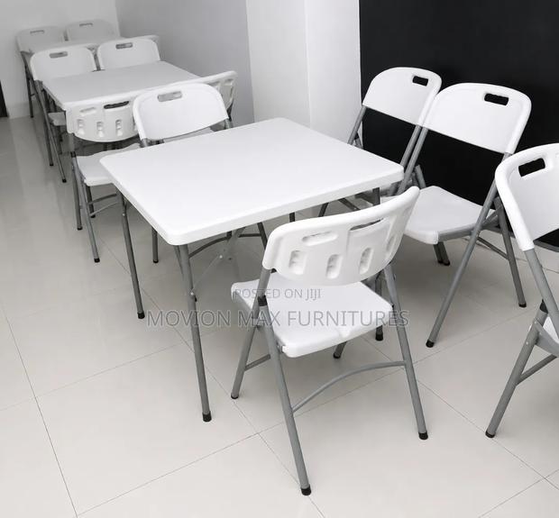 Square Foldable White Table
