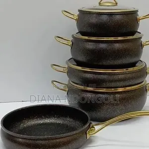 9pcs Granite Coating Amber Ray Kitchen Cookware Set*