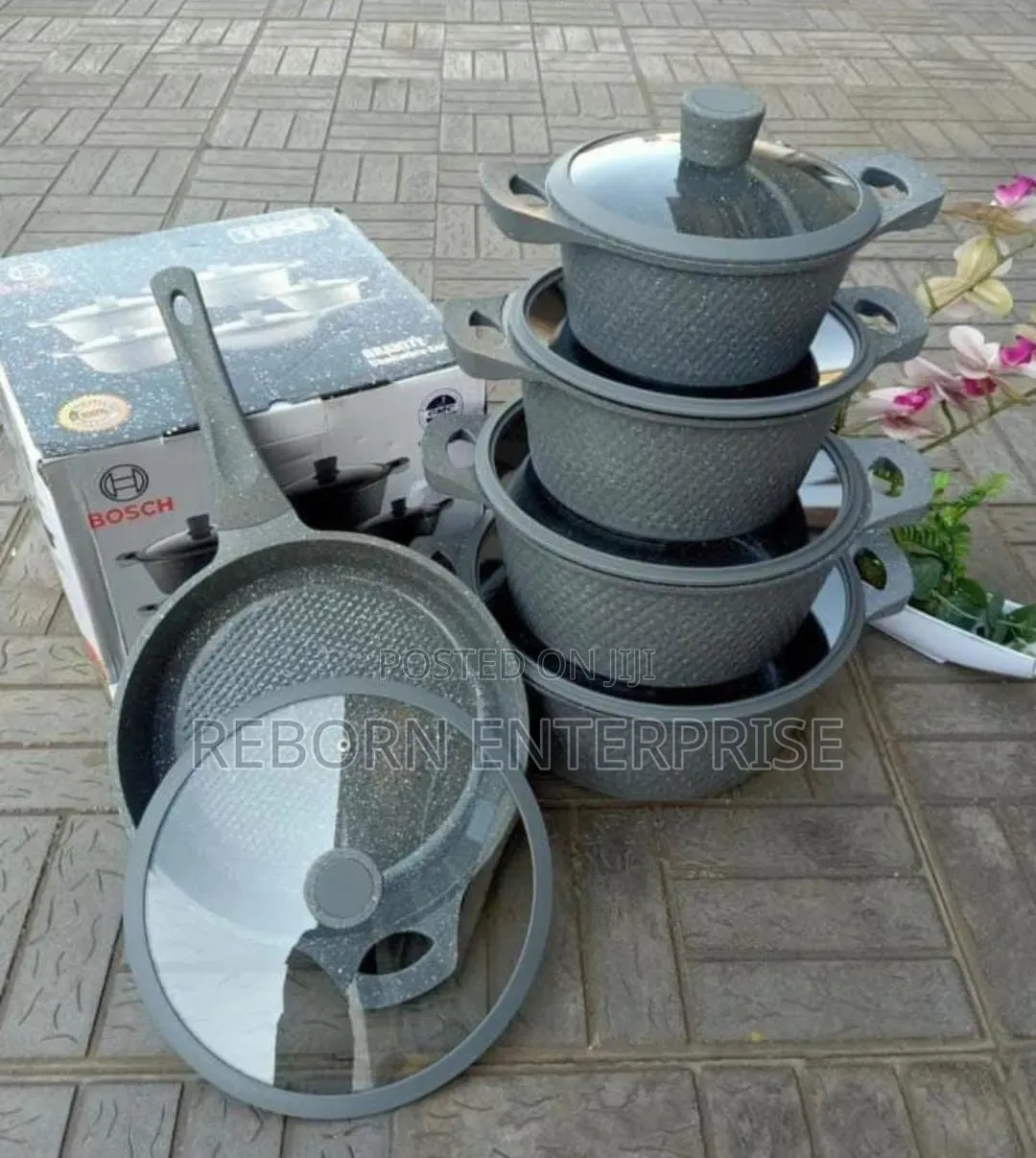 Nonstick Cookware Set Granite 11pcs