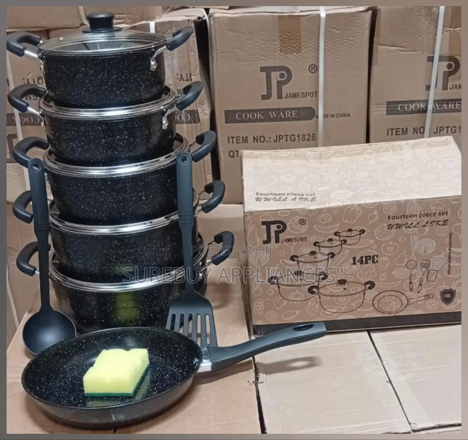 New Model 14 Pieces Jp Non Stick Cookware Set