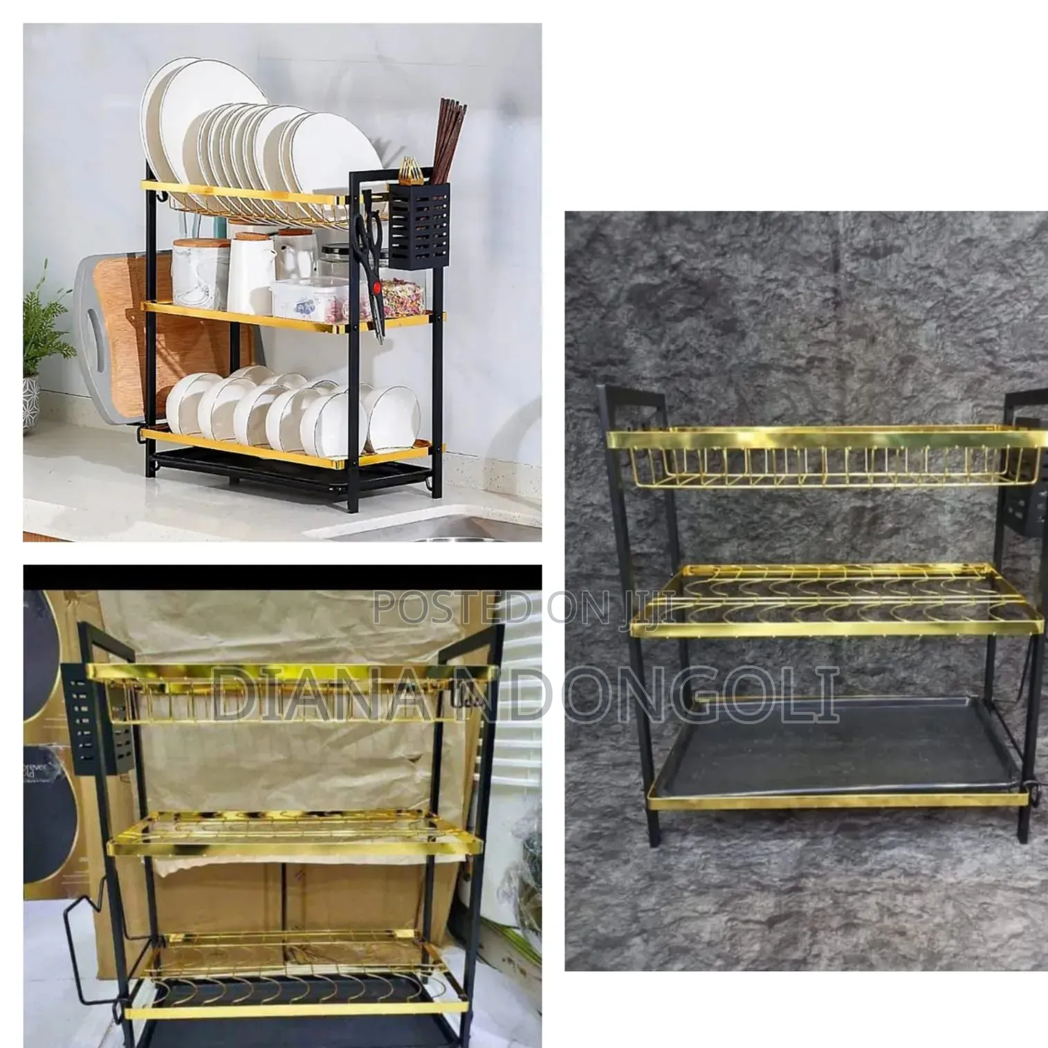 Kitchen 3 Tier Dishrack*
*Gold Black*