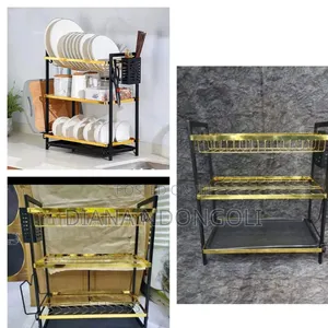  Kitchen 3 Tier Dishrack*
*Gold Black*