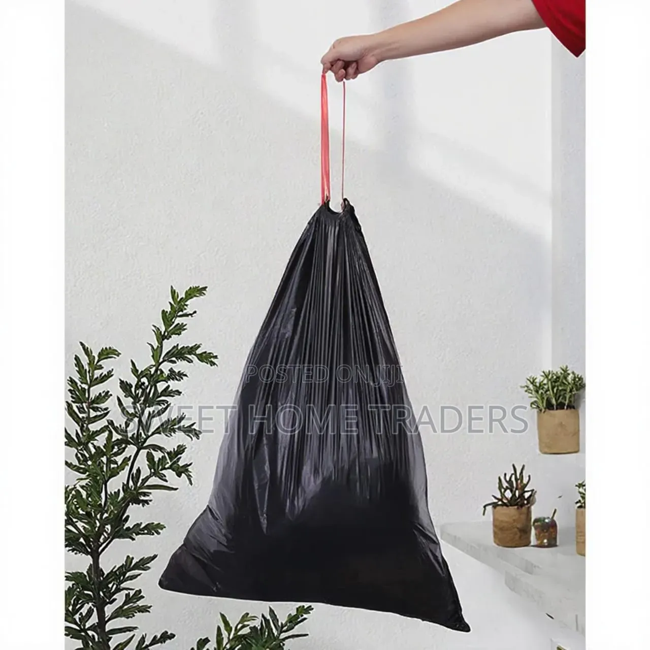 Trash Bags With A Drawstring Leakage Free