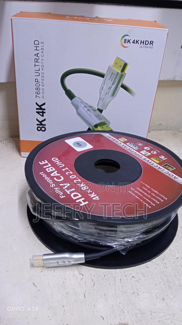Hdmi 50m Active Fiber Optical Cable Hdtv 2.1/2.2v Hdcp Ultra Hd