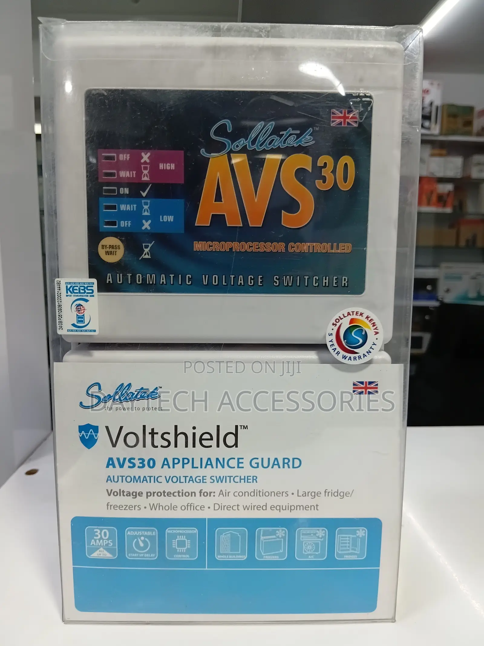 Sollatek Avs30 Automatic Voltage Switcher 30a - White Surge Protector