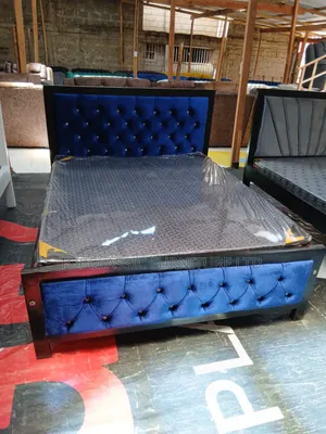5x6 Blue Bed With Black Frame