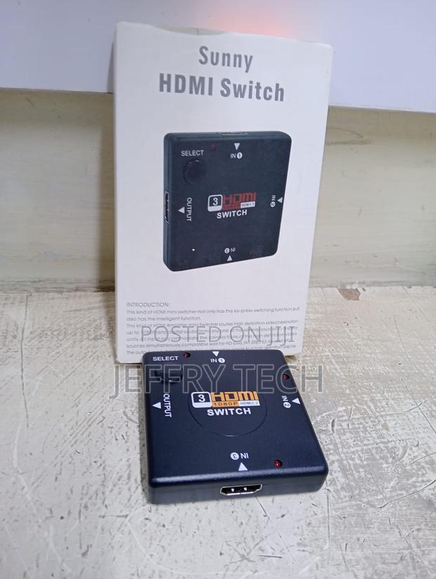 3-port Hdmi Switcher Allows You To Connect Three Hdmi Devices To A Sin