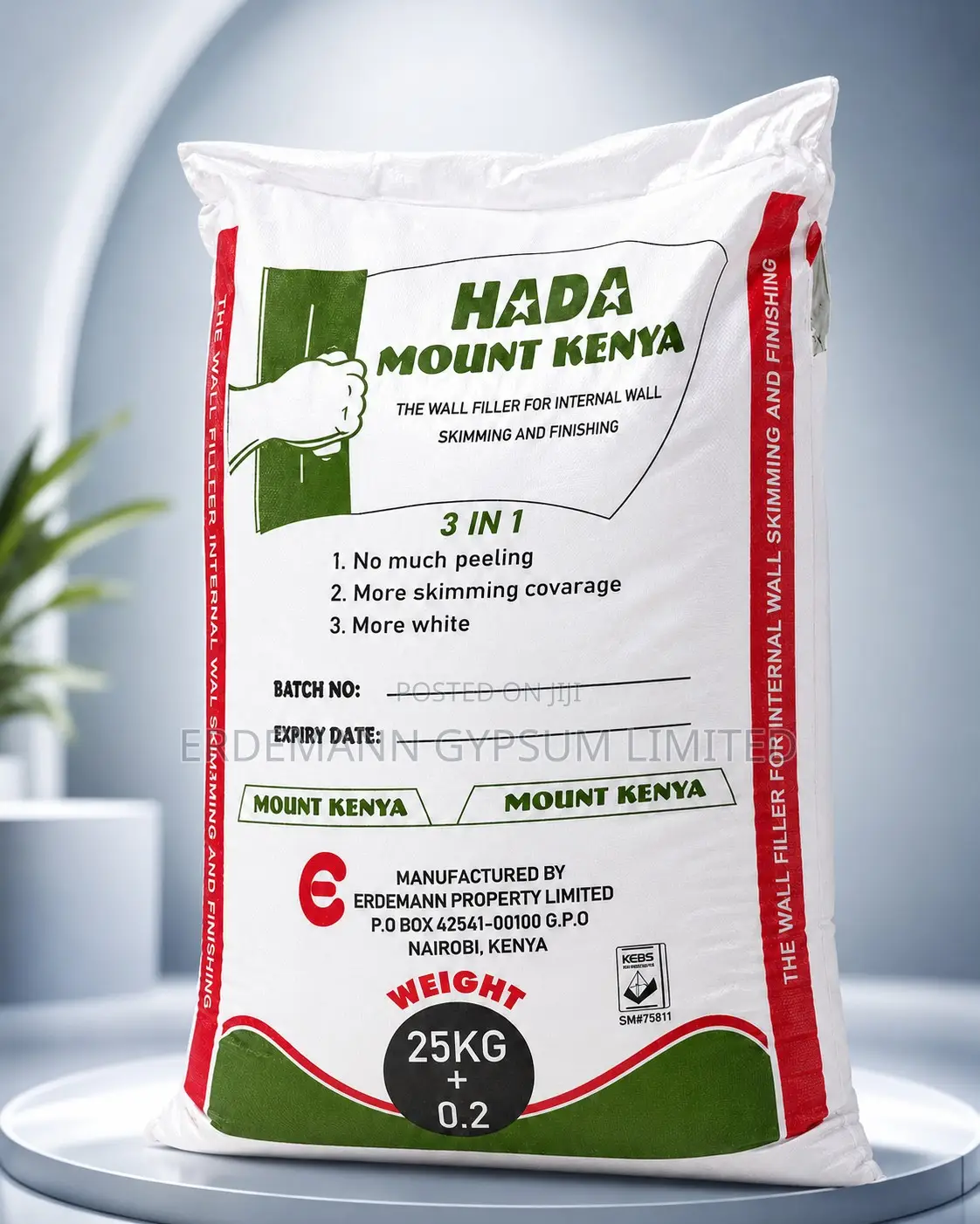 Hada Mt Kenya-Internal Wall Skimming Filler-25kgs