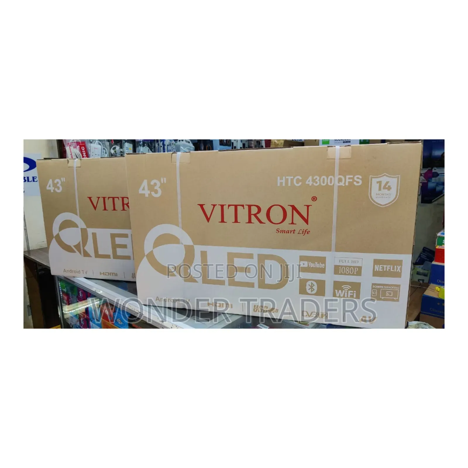 *Vitron 43" Qled Smart Android Frameless With Bluetooth