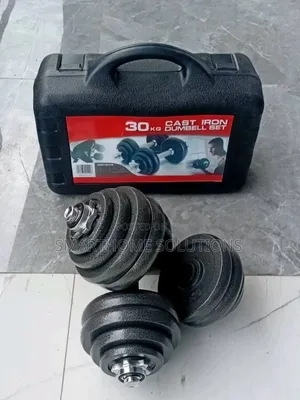 30kg Adjustable Dumbbell Set; Heavy Duty Cast Iron Plates