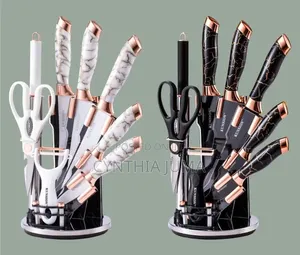 Marble Kitchen Knife Set Stainless Steel Knives
