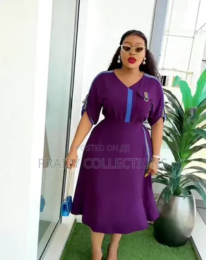 Elegant Navy Blue Midi Dress – Classy Curvy Fashion