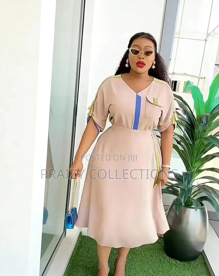 Elegant Navy Blue Midi Dress – Classy Curvy Fashion