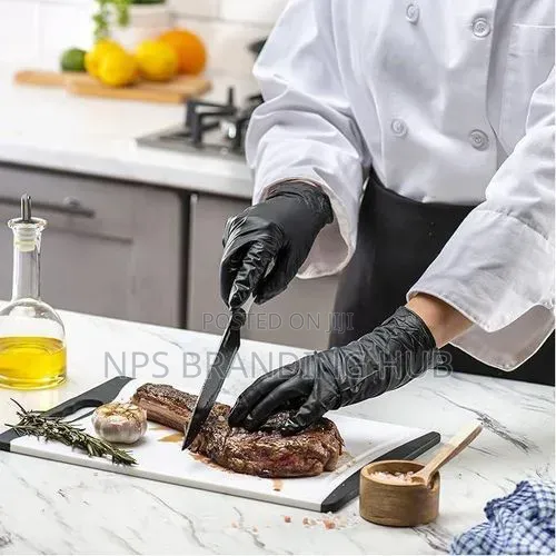 Food Grade Disposable Black Kitchen Gloves 100pcs