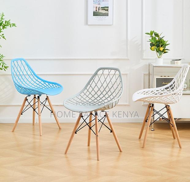 Dining Chair: Minimalist Mesh Plastic Dining Chair - thumbnail 5