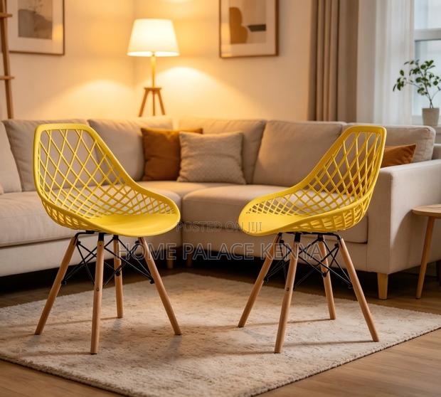 Dining Chair: Minimalist Mesh Plastic Dining Chair - thumbnail 6