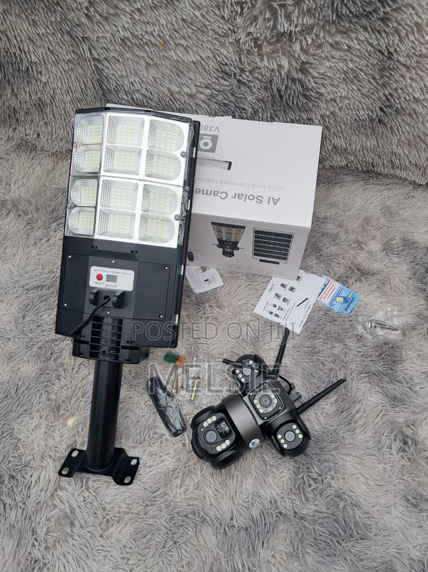 4g Solar CCTV Camera Triple Lens Outdoor Security Camera