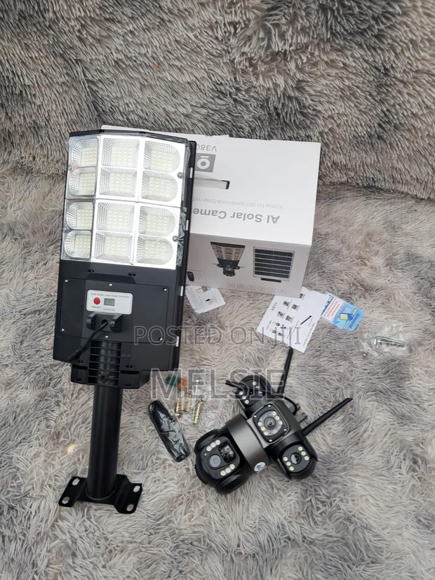 Solar Powered Triple Lens PTZ Camera With Sim Card Support