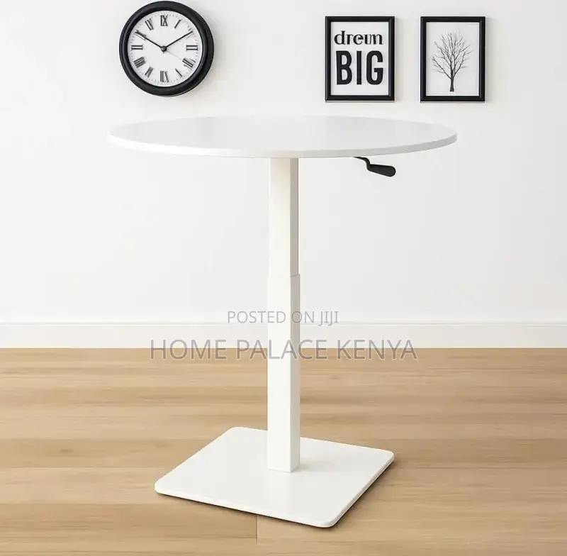 Bar Table: One-Leg Pneumatic Height Adjustable Round Table