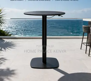 Bar Table: One-Leg Pneumatic Height Adjustable Round Table