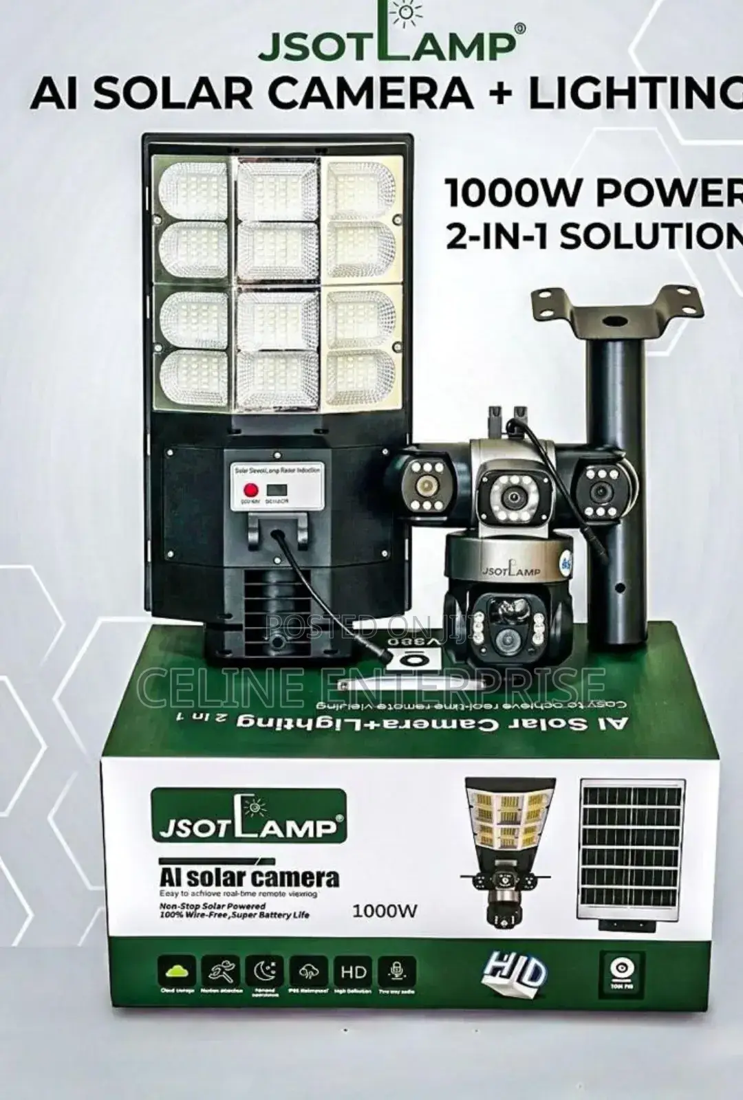 Solar Camera With 1000w Streetlight